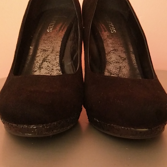 Black glitter wedge heels - Picture 3 of 3